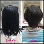 縮毛矯正しながらショートヘアへ！【あきえさん】の髪