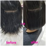 人生初の縮毛矯正ストレートも艶々ボブヘア【らくちゃん】の髪 人生初の縮毛矯正ストレートも艶々ボブヘア【らくちゃん】の髪