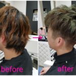 グリーンアッシュなメンズショートヘア【蓮くん】の髪