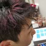 パープルなポイントカラー❗が格好いい【蓮くん】の髪