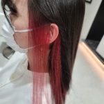 成人式の準備に真っ赤なインナーカラー【hinaちゃん】の髪