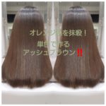 オレンジ色を抹殺!単色で作るアッシュブラウン【Nさんの髪】 オレンジ色を抹殺!単色で作るアッシュブラウン【Nさんの髪】